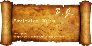 Pavlovics Júlia névjegykártya