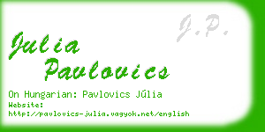 julia pavlovics business card